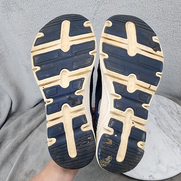 Skechers Womens Size 8 Catchy Wave Arch Fit Navy Rainbow Knit Sandals *GUC* - Picture 7 of 11